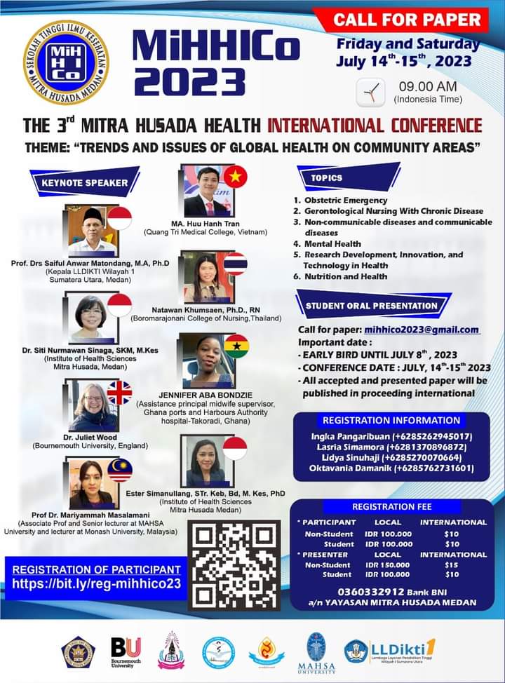 					View Vol. 3 No. 1 (2023): The 3rd Mitra Husada Health International Conference (MIHHIC0 2023)
				